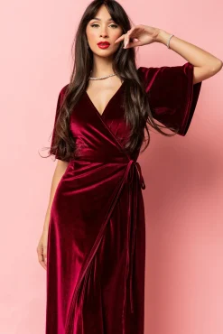 Discount Baltic Born Meghan Velvet Wrap Maxi Dress | Mulberry