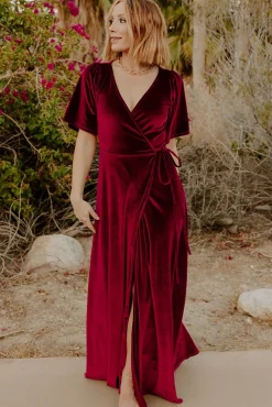 Discount Baltic Born Meghan Velvet Wrap Maxi Dress | Mulberry