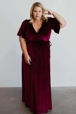 Discount Baltic Born Meghan Velvet Wrap Maxi Dress | Mulberry