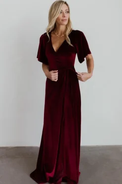 Discount Baltic Born Meghan Velvet Wrap Maxi Dress | Mulberry