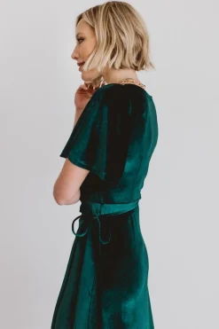 Discount Baltic Born Meghan Velvet Wrap Maxi Dress | Emerald