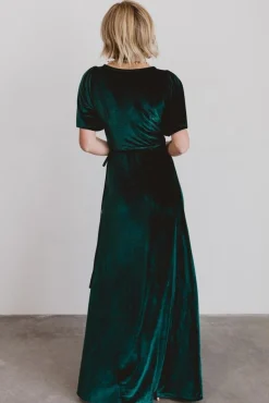 Discount Baltic Born Meghan Velvet Wrap Maxi Dress | Emerald