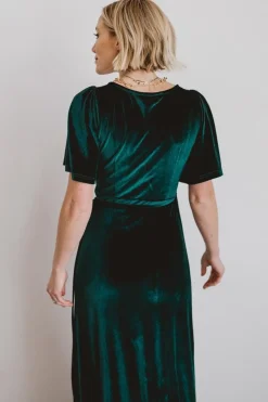 Discount Baltic Born Meghan Velvet Wrap Maxi Dress | Emerald