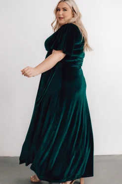 Discount Baltic Born Meghan Velvet Wrap Maxi Dress | Emerald