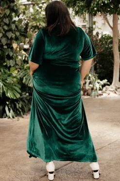 Discount Baltic Born Meghan Velvet Wrap Maxi Dress | Emerald