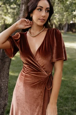 Hot Baltic Born Meghan Velvet Wrap Maxi Dress | Spice