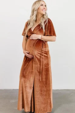 Hot Baltic Born Meghan Velvet Wrap Maxi Dress | Spice