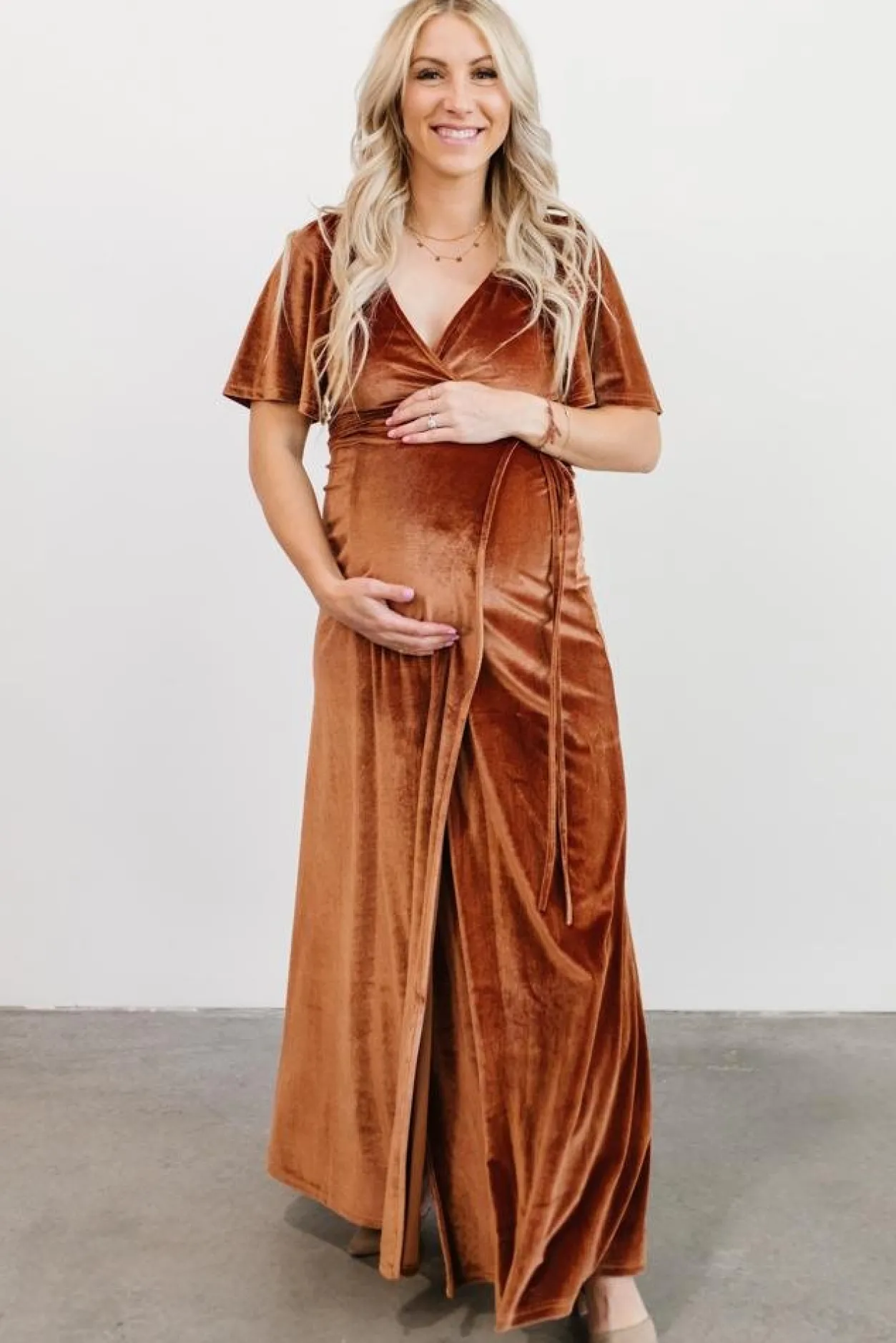 Hot Baltic Born Meghan Velvet Wrap Maxi Dress | Spice