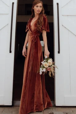 Hot Baltic Born Meghan Velvet Wrap Maxi Dress | Spice