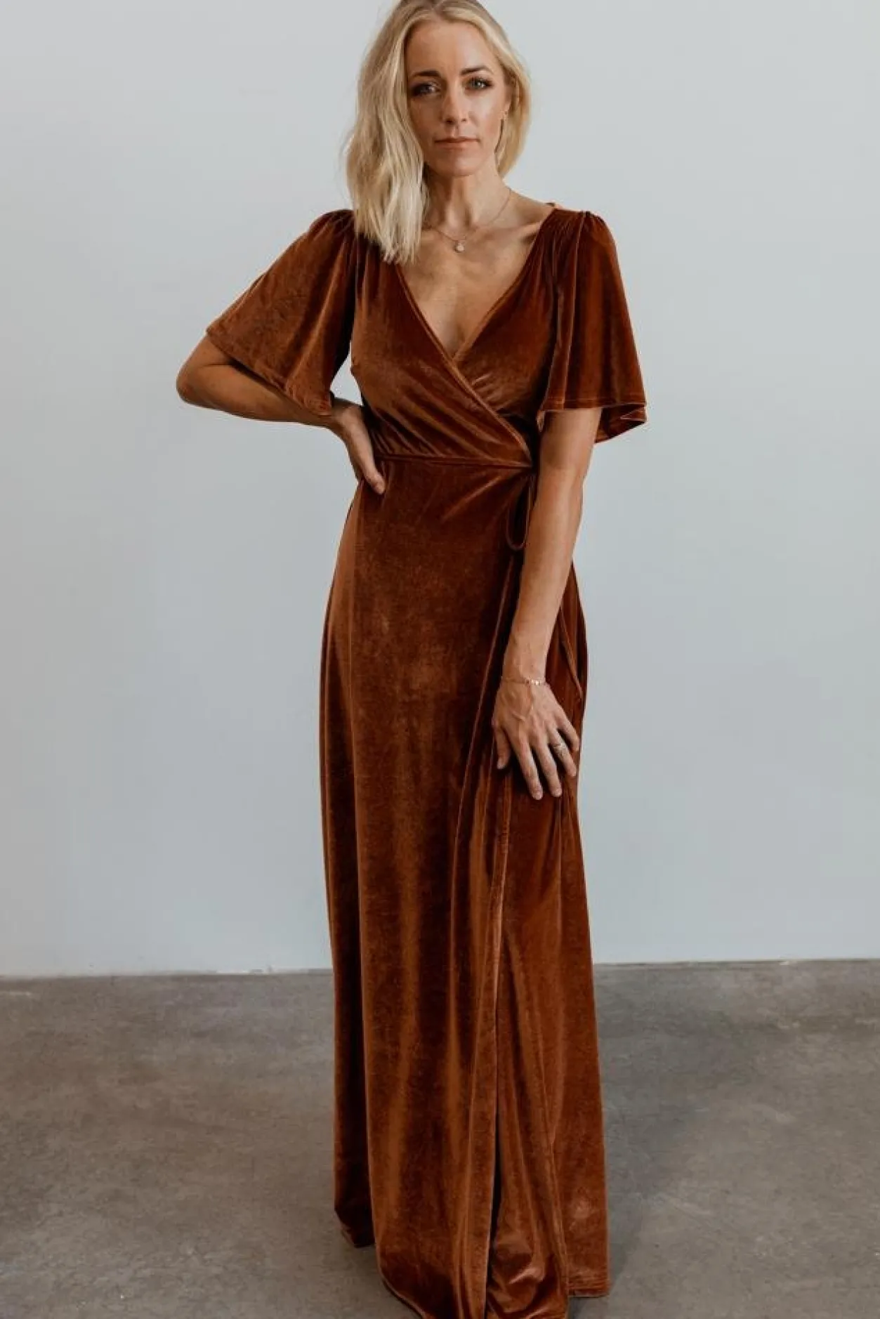 Hot Baltic Born Meghan Velvet Wrap Maxi Dress | Spice