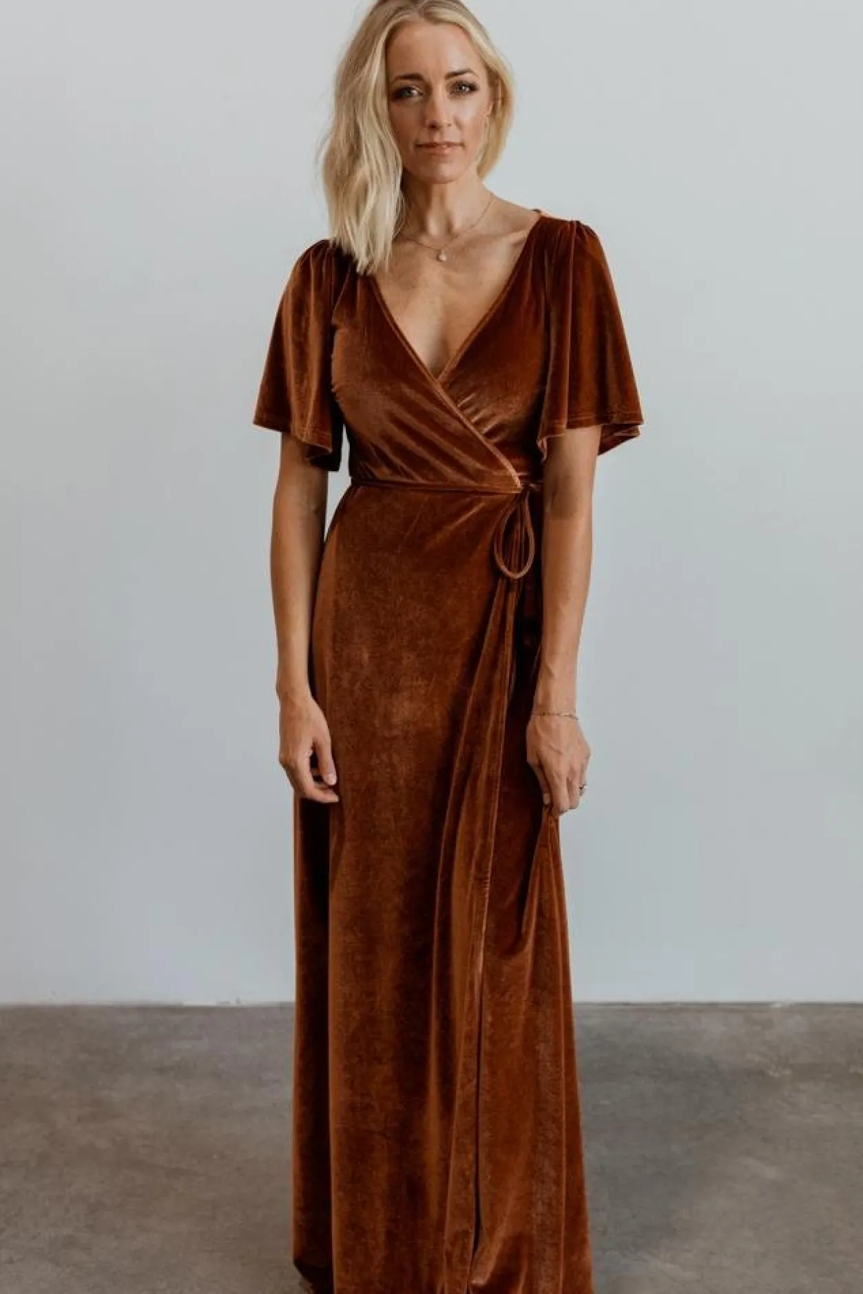 Hot Baltic Born Meghan Velvet Wrap Maxi Dress | Spice