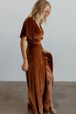 Hot Baltic Born Meghan Velvet Wrap Maxi Dress | Spice