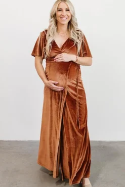 Hot Baltic Born Meghan Velvet Wrap Maxi Dress | Spice