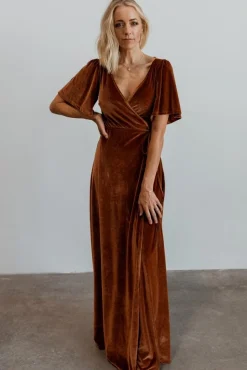 Hot Baltic Born Meghan Velvet Wrap Maxi Dress | Spice