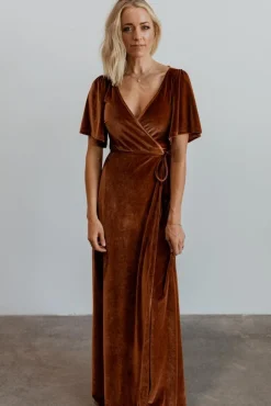 Hot Baltic Born Meghan Velvet Wrap Maxi Dress | Spice