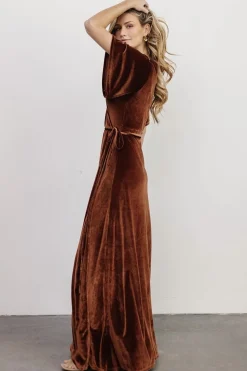 Online Baltic Born Meghan Velvet Wrap Maxi Dress | Bronze
