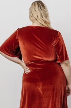 Discount Baltic Born Meghan Velvet Wrap Maxi Dress | Terracotta