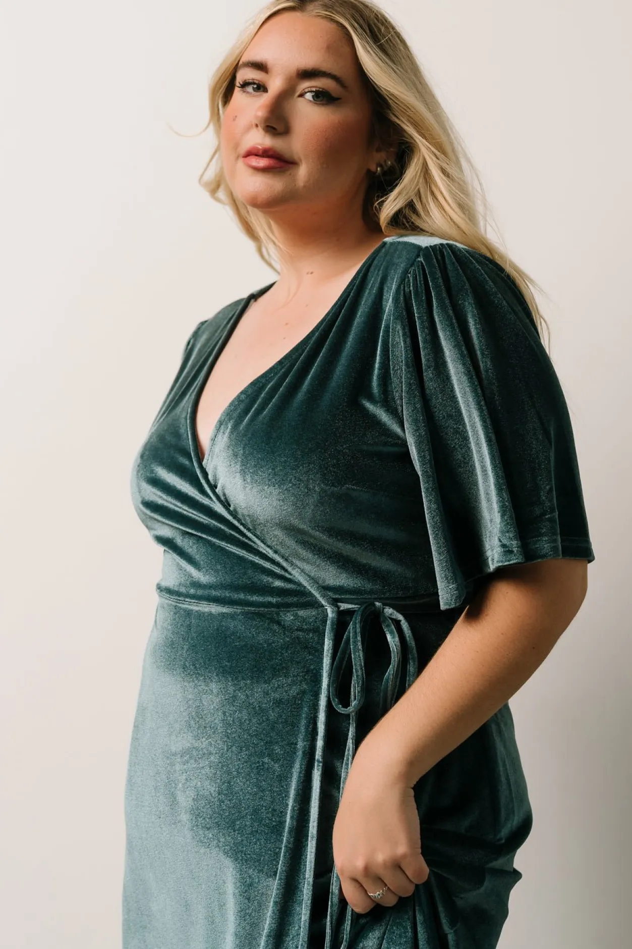 Discount Baltic Born Meghan Velvet Wrap Maxi Dress | Persian Blue PersianBlue