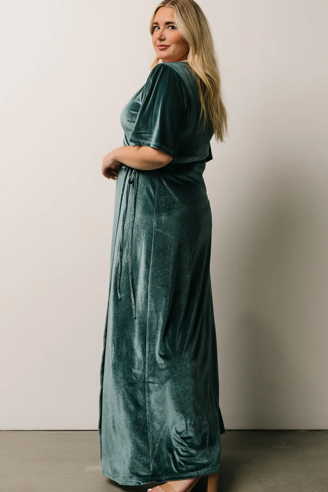 Discount Baltic Born Meghan Velvet Wrap Maxi Dress | Persian Blue PersianBlue