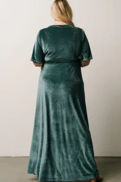 Discount Baltic Born Meghan Velvet Wrap Maxi Dress | Persian Blue PersianBlue