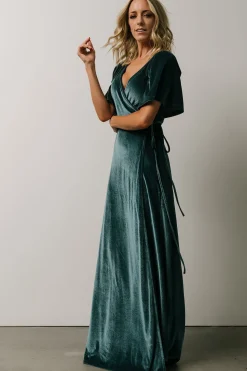 Discount Baltic Born Meghan Velvet Wrap Maxi Dress | Persian Blue PersianBlue