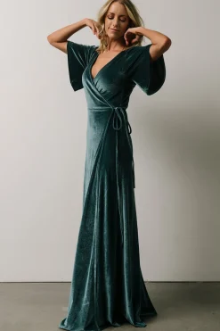 Discount Baltic Born Meghan Velvet Wrap Maxi Dress | Persian Blue PersianBlue