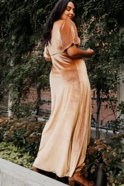 Sale Baltic Born Meghan Velvet Wrap Maxi Dress | Golden Hour GoldenHour