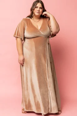 Online Baltic Born Meghan Velvet Wrap Maxi Dress | Champagne
