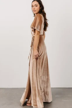 Online Baltic Born Meghan Velvet Wrap Maxi Dress | Champagne