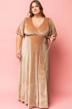 Online Baltic Born Meghan Velvet Wrap Maxi Dress | Champagne
