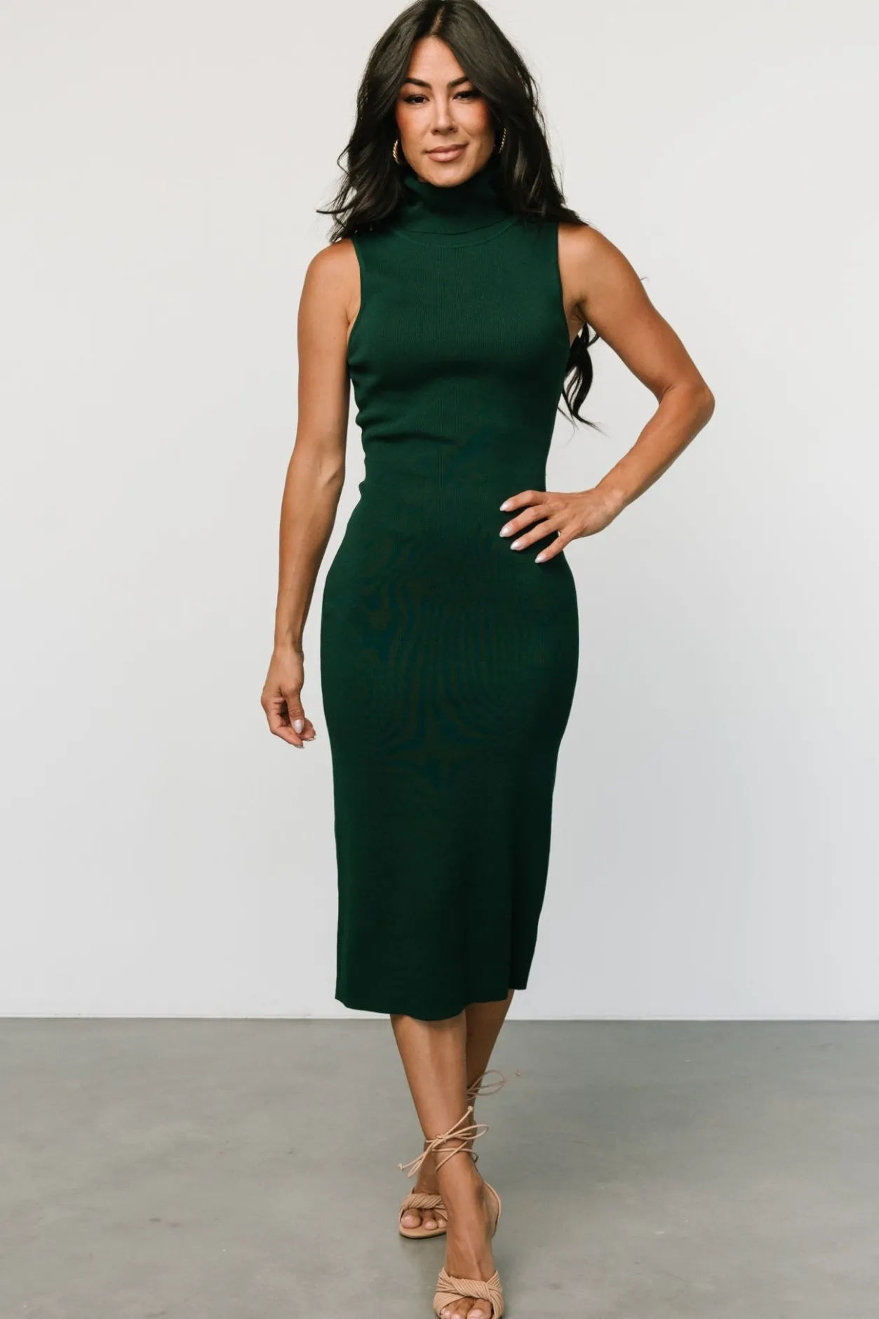 Sale Baltic Born Melbourne Turtleneck Midi Dress | Emerald