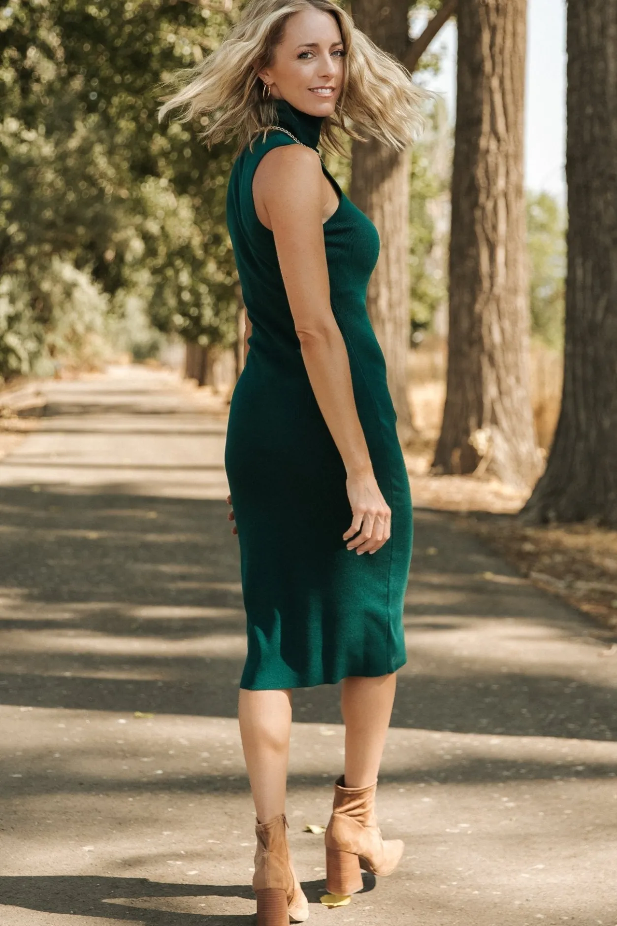 Sale Baltic Born Melbourne Turtleneck Midi Dress | Emerald