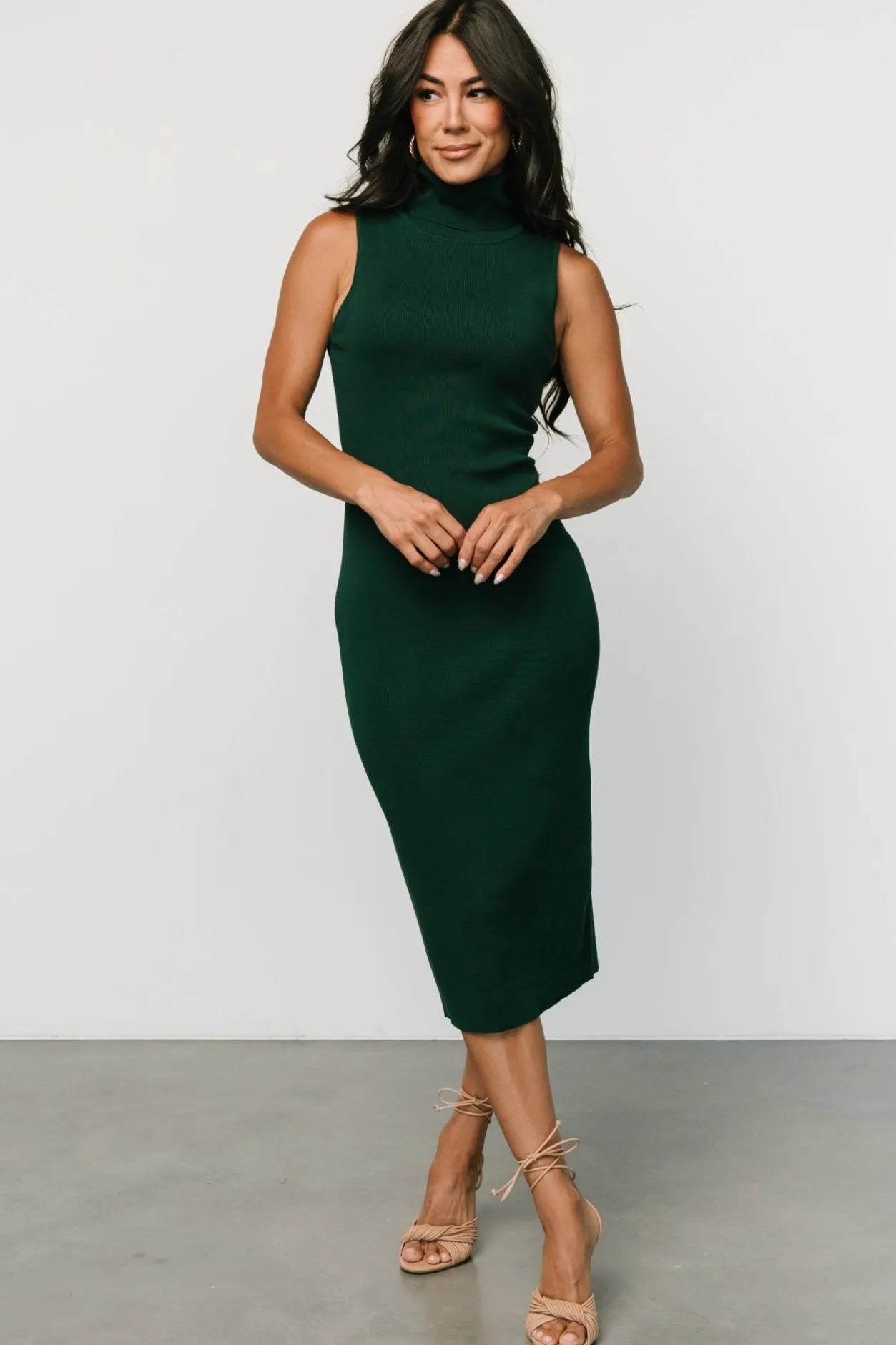 Sale Baltic Born Melbourne Turtleneck Midi Dress | Emerald