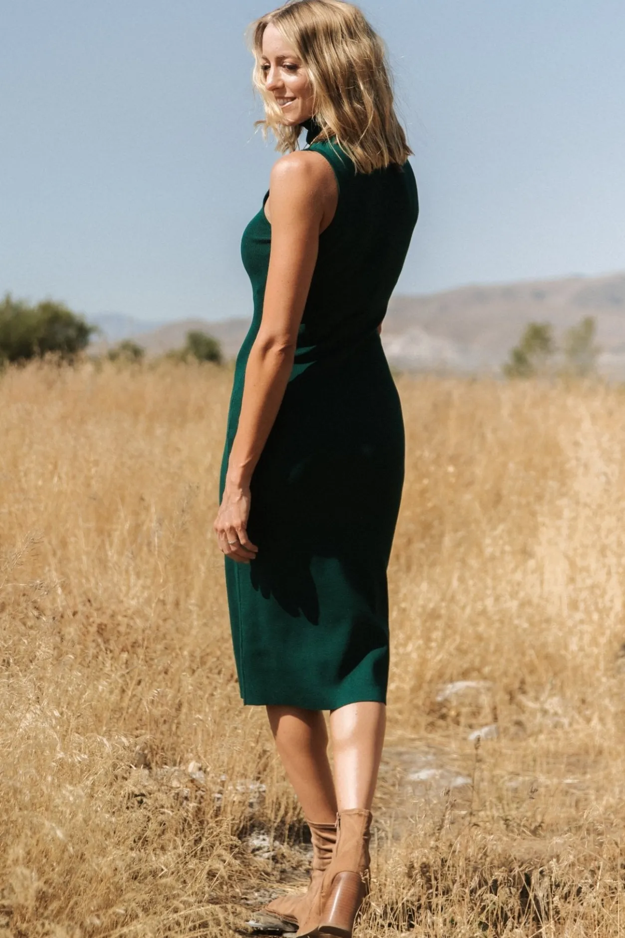 Sale Baltic Born Melbourne Turtleneck Midi Dress | Emerald