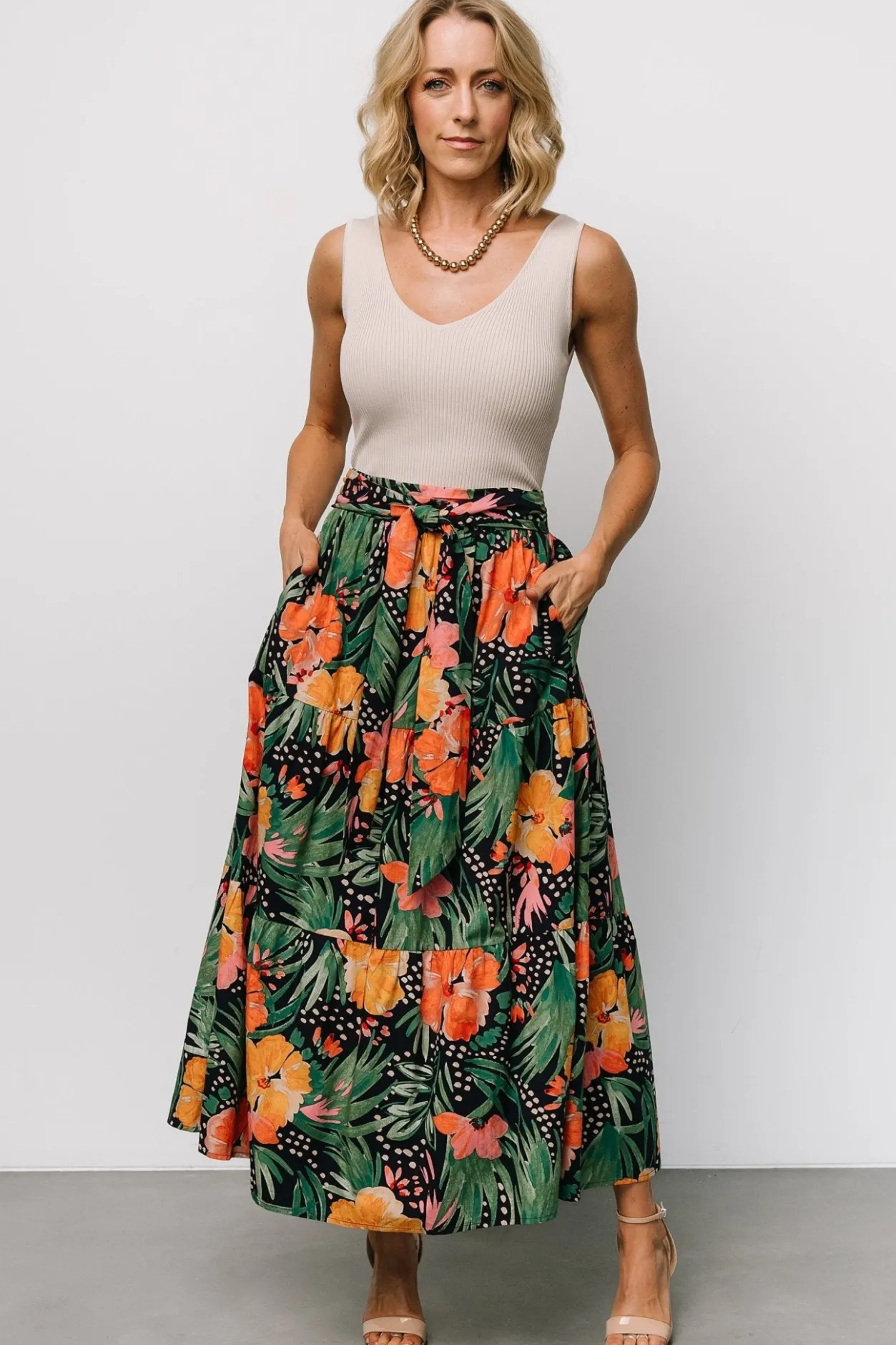 Outlet Baltic Born Melea Skirt | Navy Multi Floral NavyMultiFloral