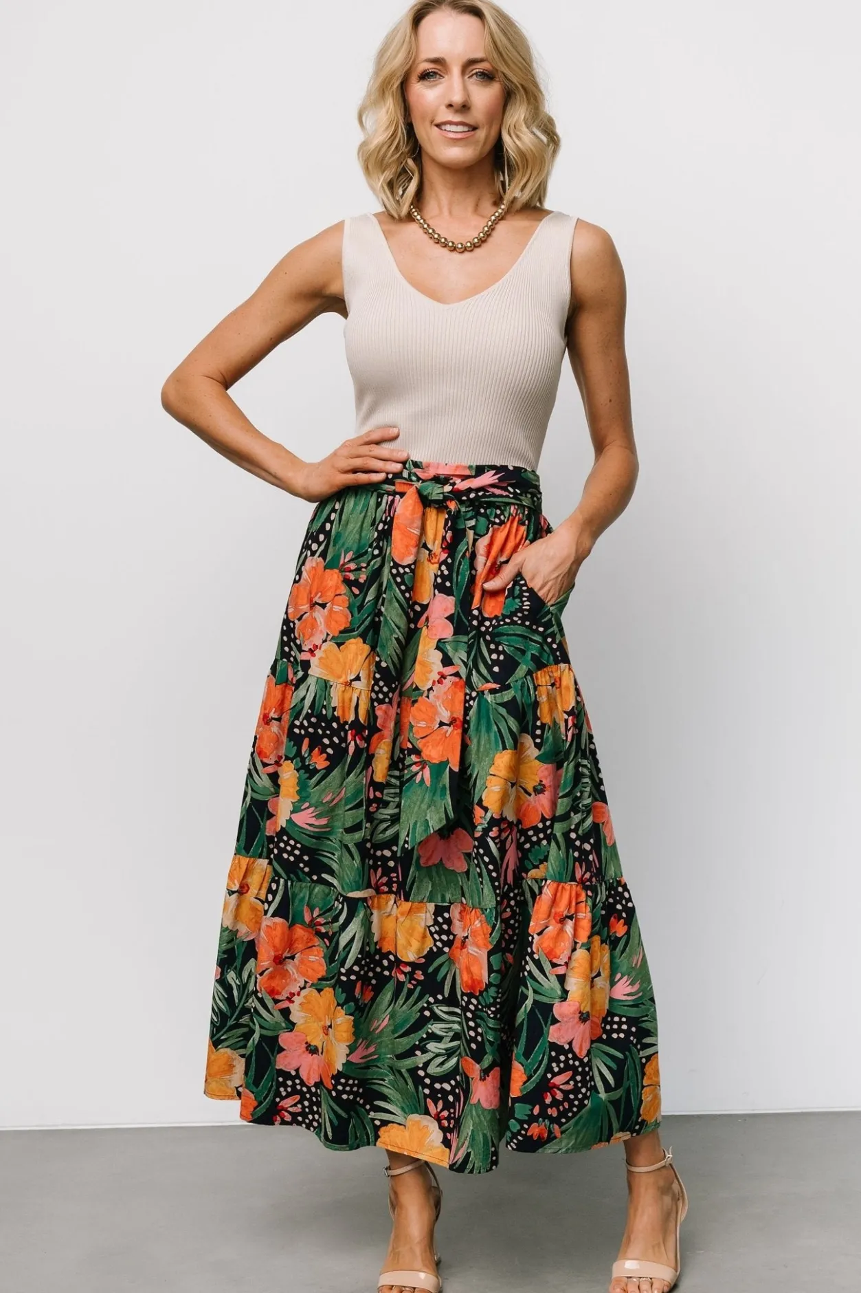 Outlet Baltic Born Melea Skirt | Navy Multi Floral NavyMultiFloral