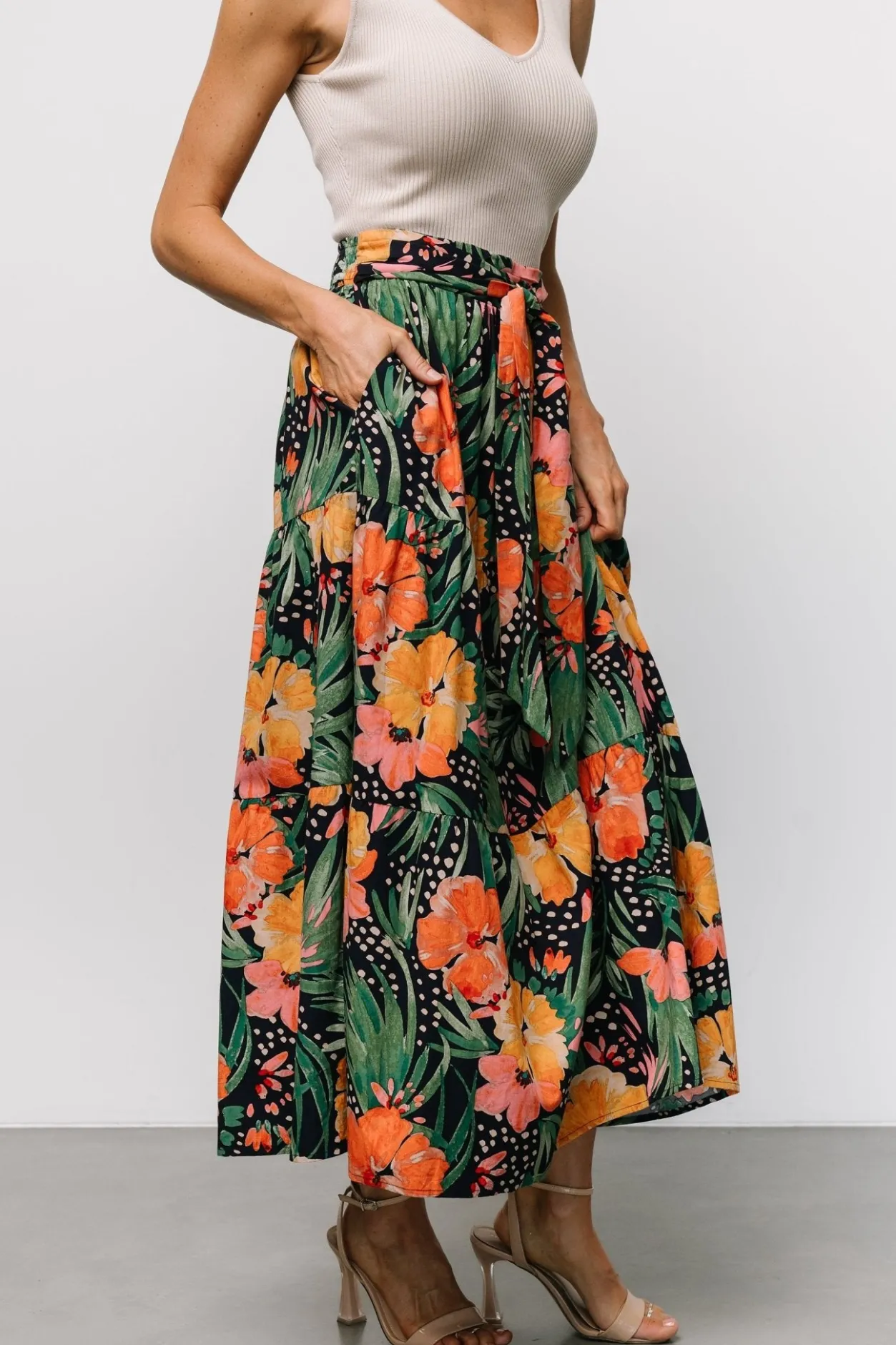 Outlet Baltic Born Melea Skirt | Navy Multi Floral NavyMultiFloral