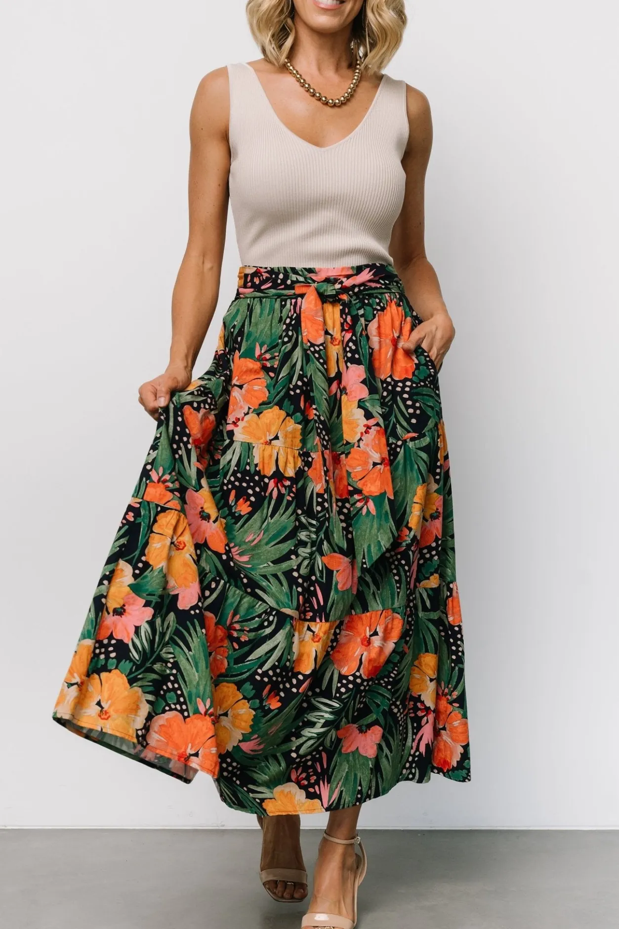 Outlet Baltic Born Melea Skirt | Navy Multi Floral NavyMultiFloral