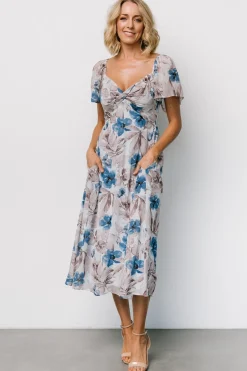 New Baltic Born Melinda Midi Dress | Blue Floral BlueFloral