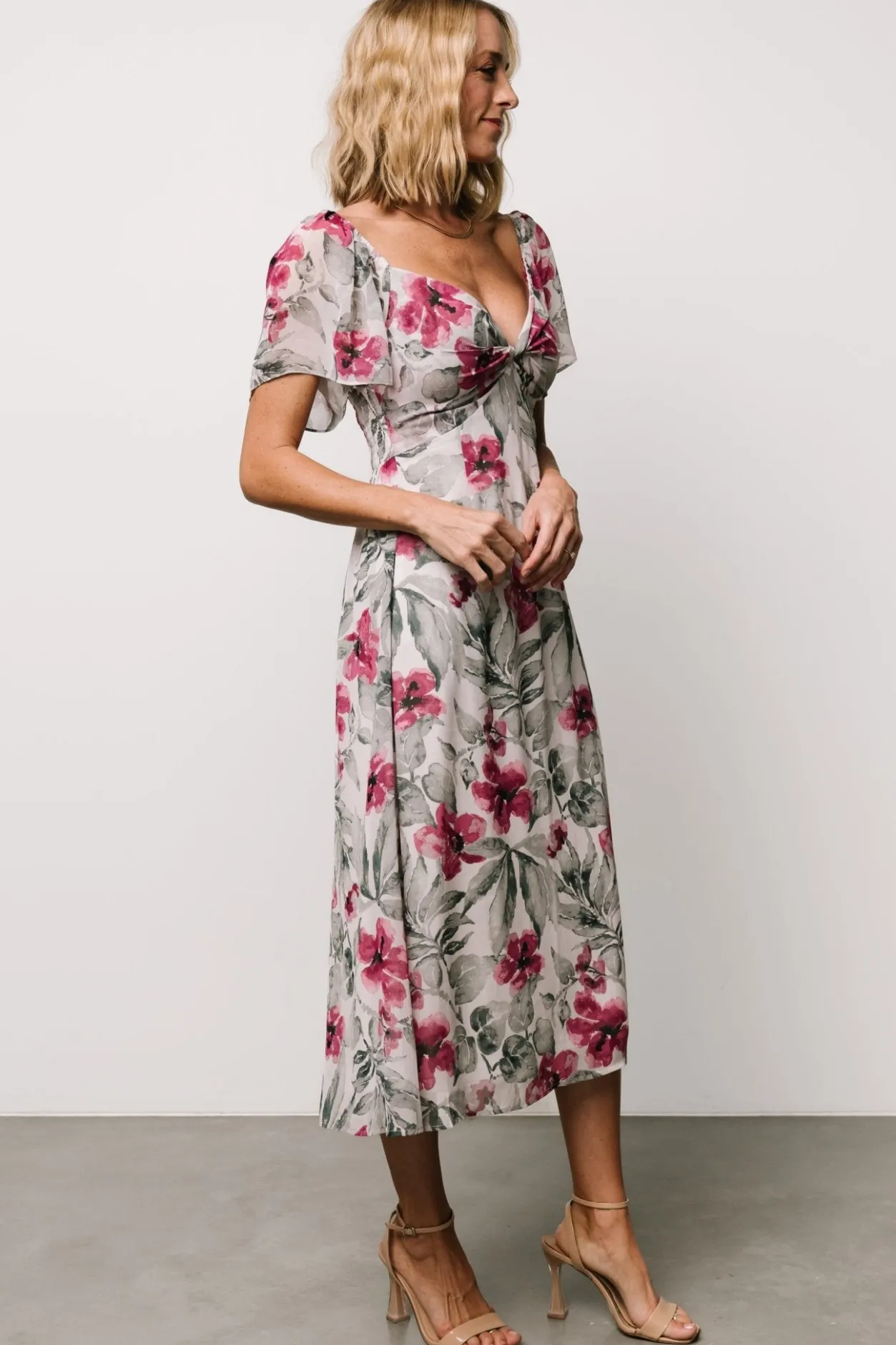 New Baltic Born Melinda Midi Dress | Pink Floral PinkFloral