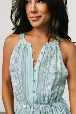 Clearance Baltic Born Meline Button Front Maxi Dress | Light Blue Multi LightBlueMulti