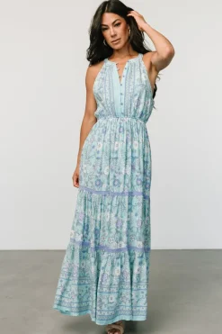 Clearance Baltic Born Meline Button Front Maxi Dress | Light Blue Multi LightBlueMulti