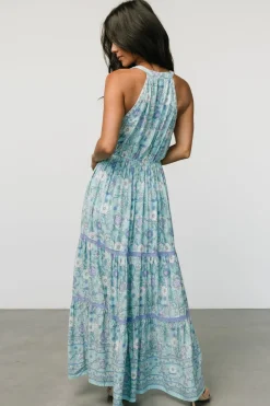 Clearance Baltic Born Meline Button Front Maxi Dress | Light Blue Multi LightBlueMulti