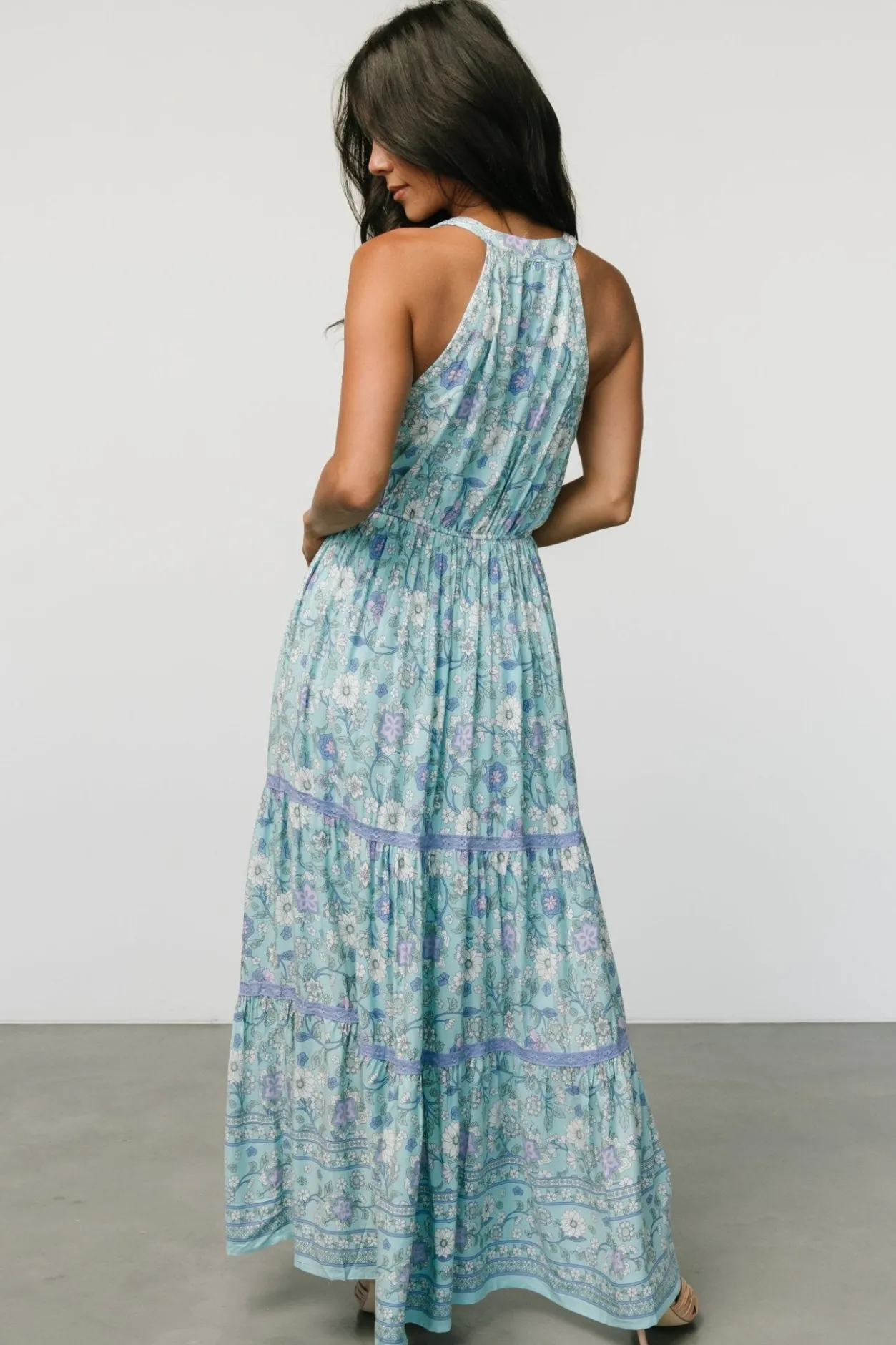Clearance Baltic Born Meline Button Front Maxi Dress | Light Blue Multi LightBlueMulti