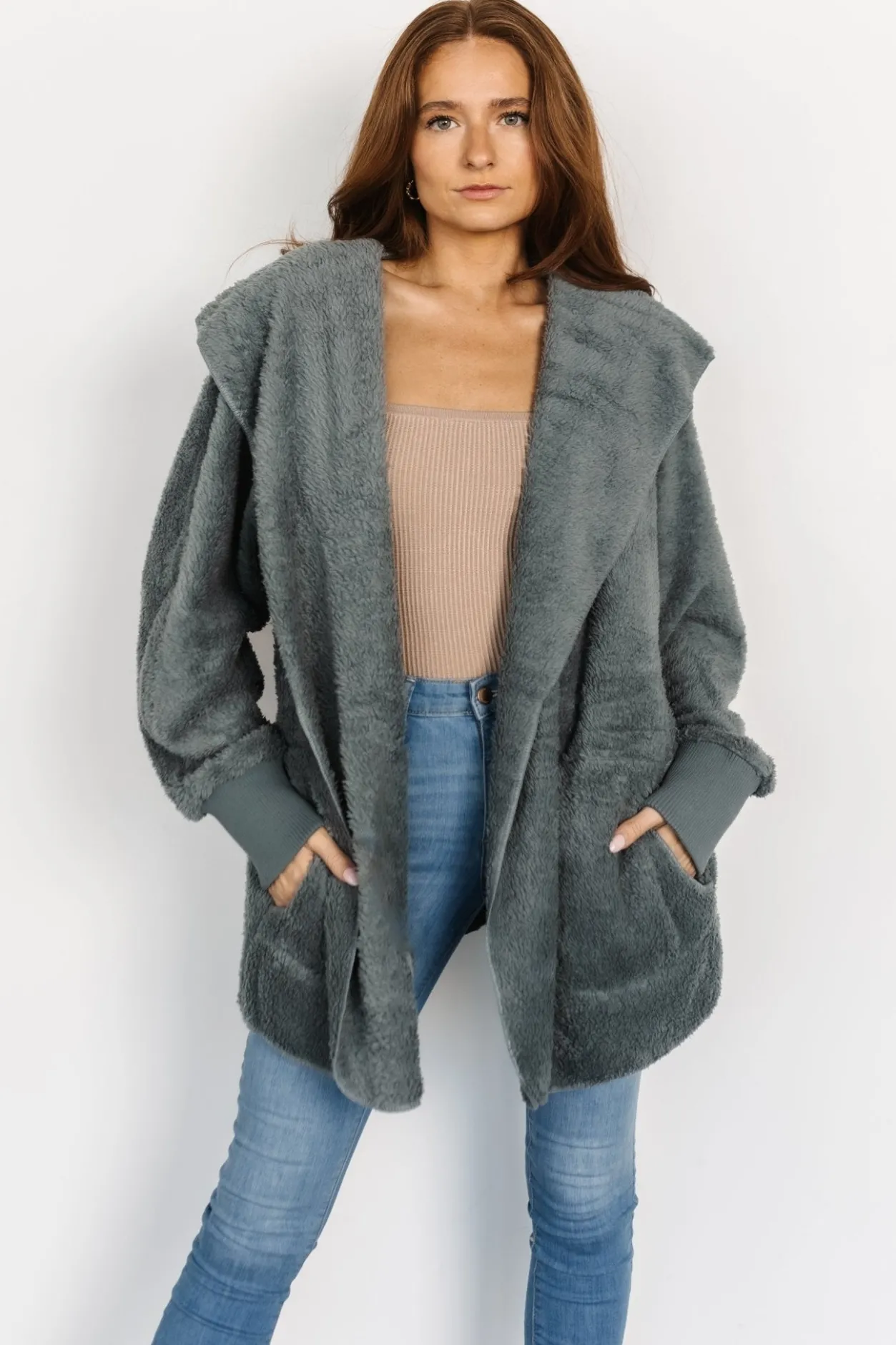 Best Baltic Born Melrose Teddy Jacket | Dusty Blue DustyBlue