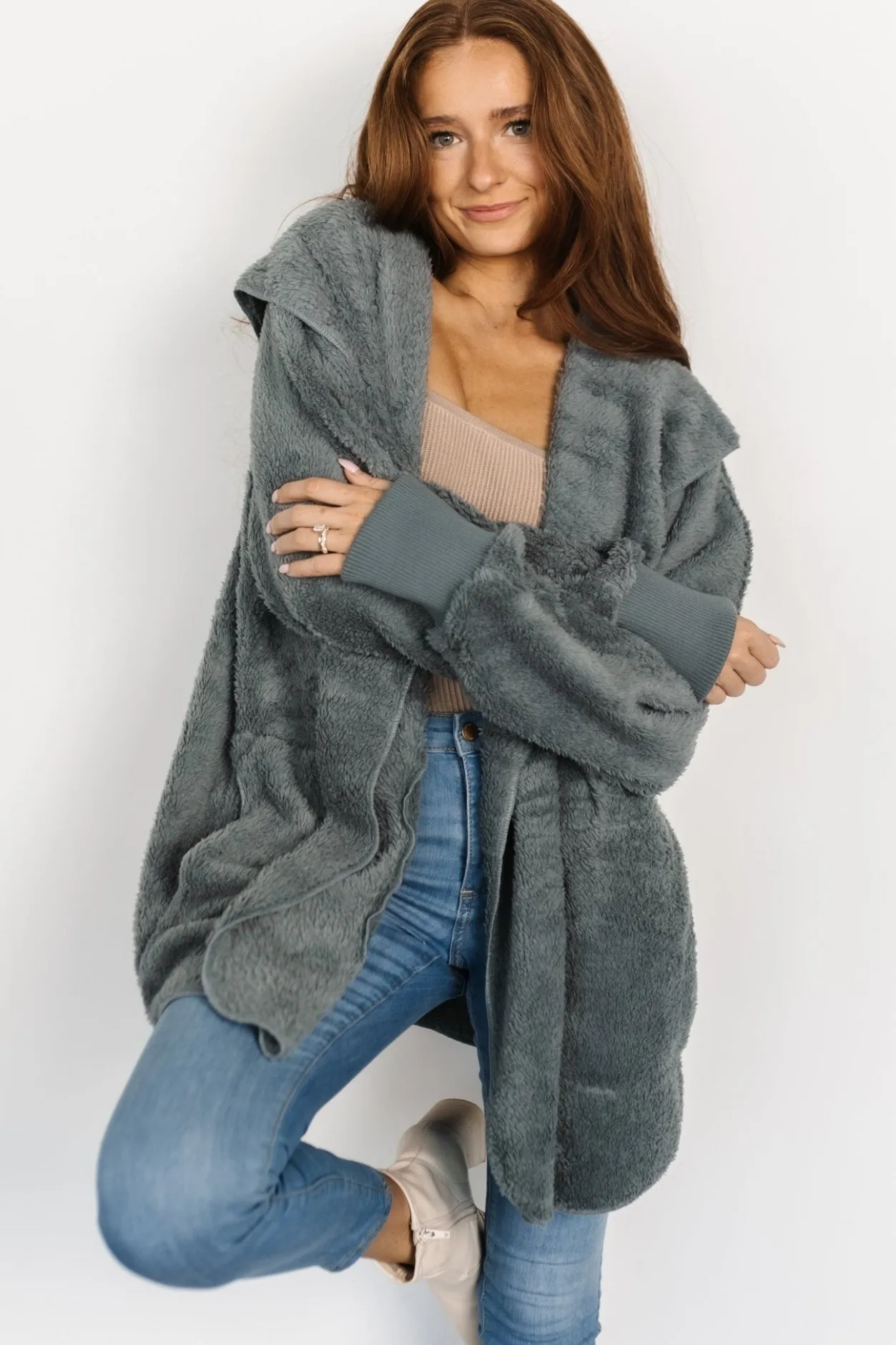 Best Baltic Born Melrose Teddy Jacket | Dusty Blue DustyBlue