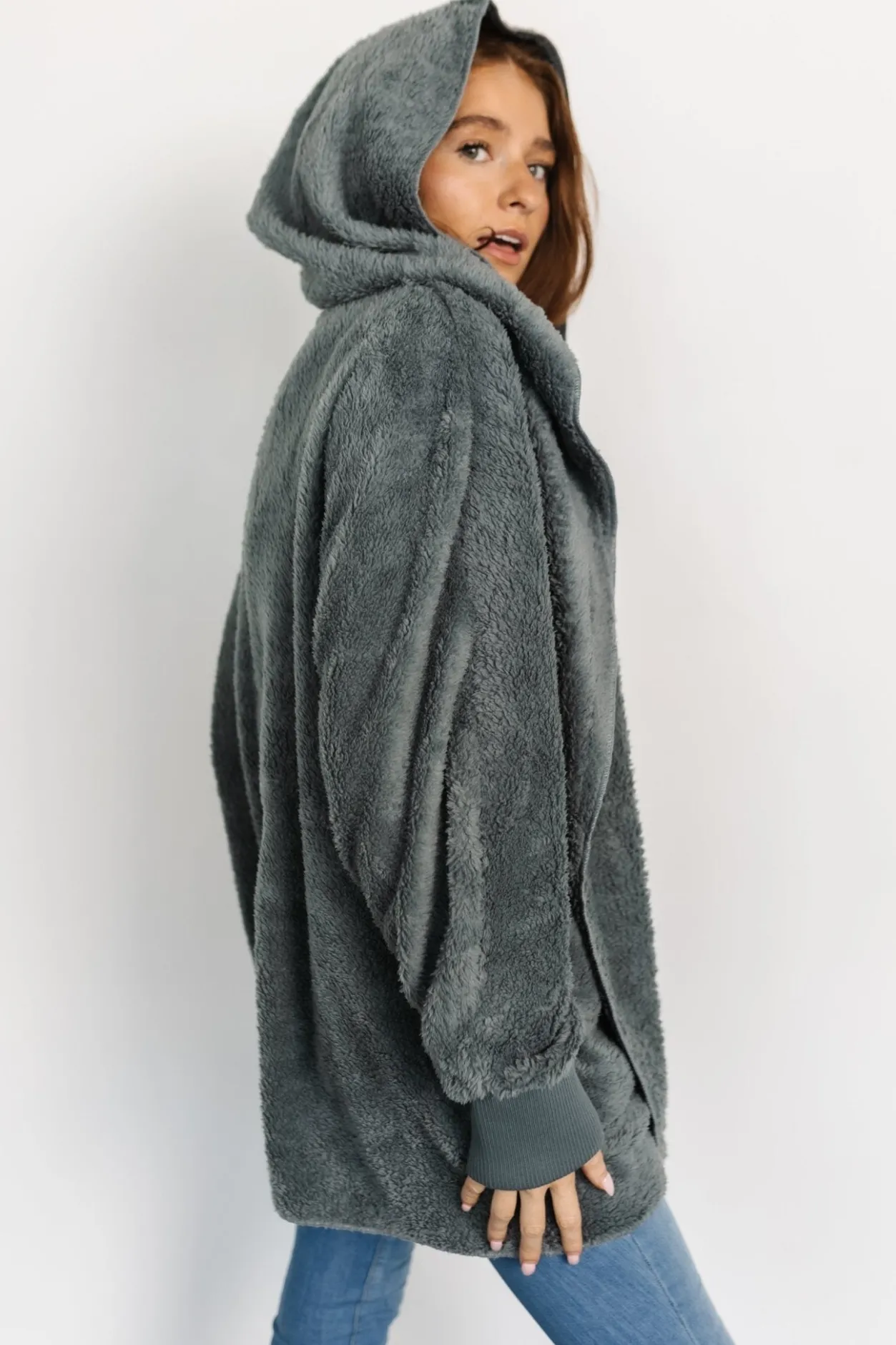 Best Baltic Born Melrose Teddy Jacket | Dusty Blue DustyBlue
