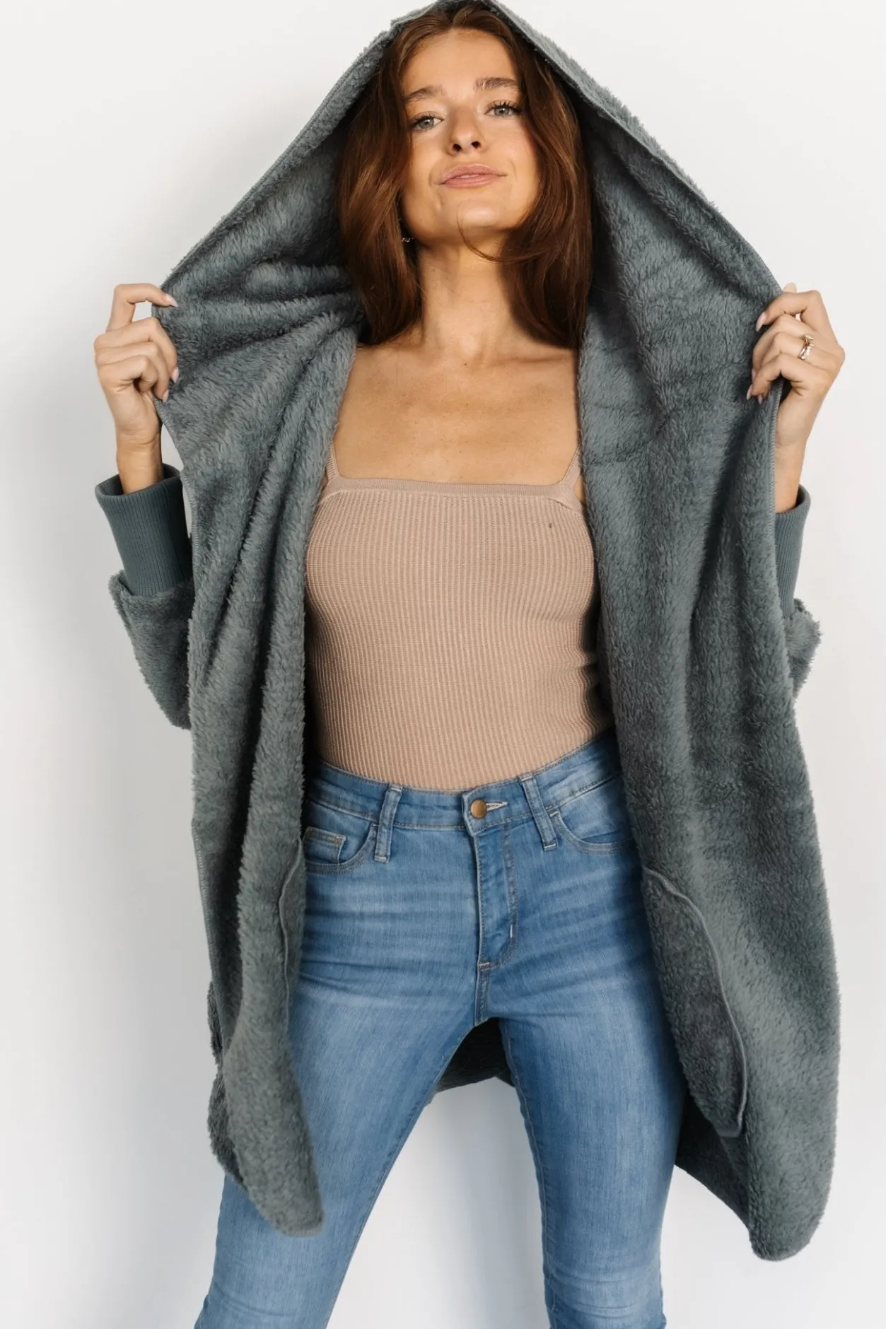 Best Baltic Born Melrose Teddy Jacket | Dusty Blue DustyBlue