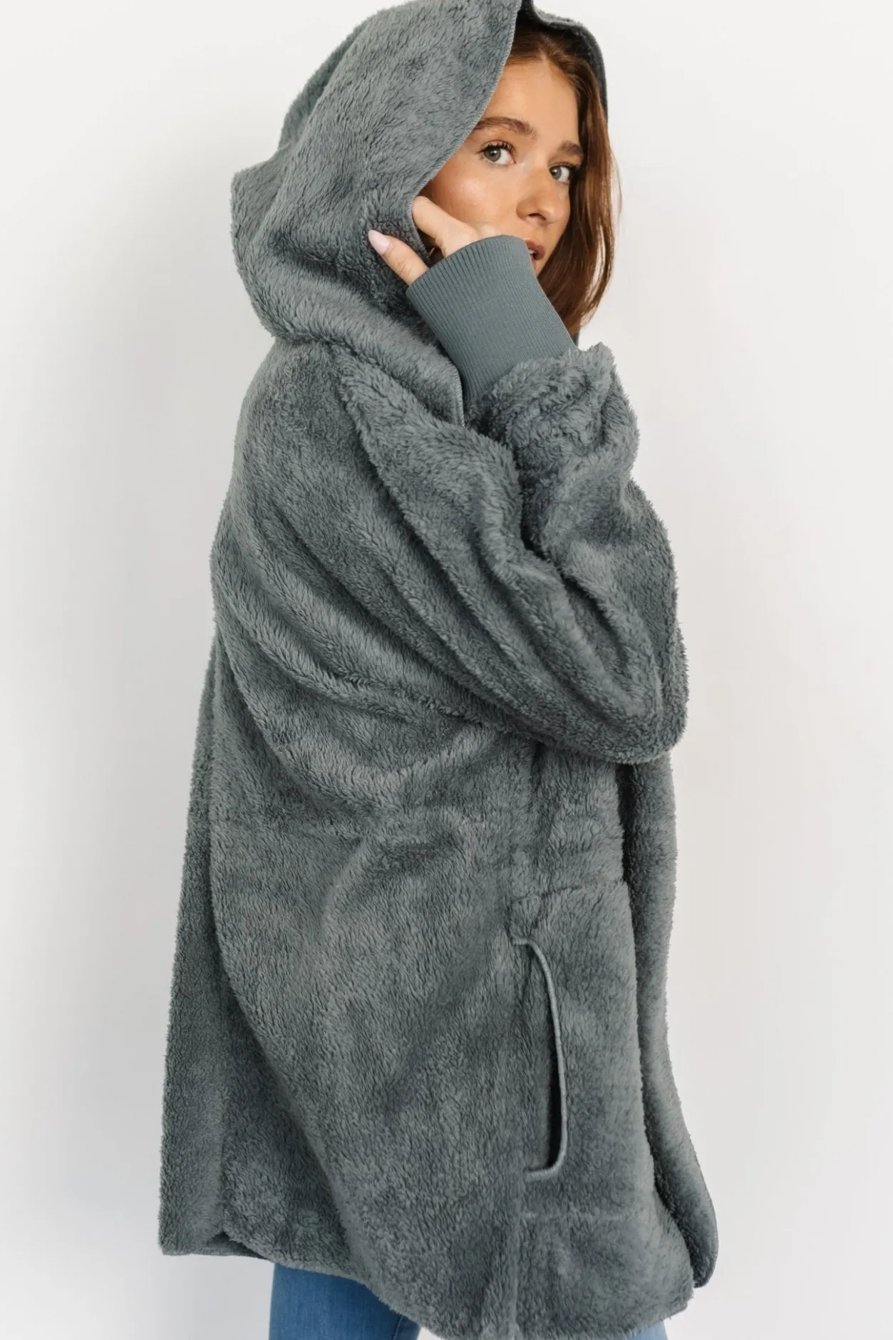 Best Baltic Born Melrose Teddy Jacket | Dusty Blue DustyBlue