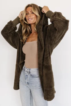 New Baltic Born Melrose Teddy Jacket | Olive